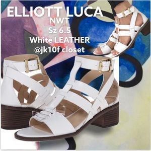 🌷NWT ELLIOTT LUCA Sz 6.5 ALL LEATHER ANKLE STRAP SANDALS